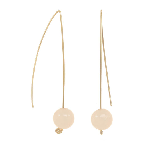 Rose Quartz Wishbone Threader Earrings